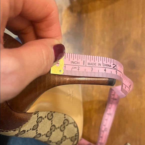 Gucci Women's Tan Canvas Loafers with Gold Accents - Picture 14 of 16